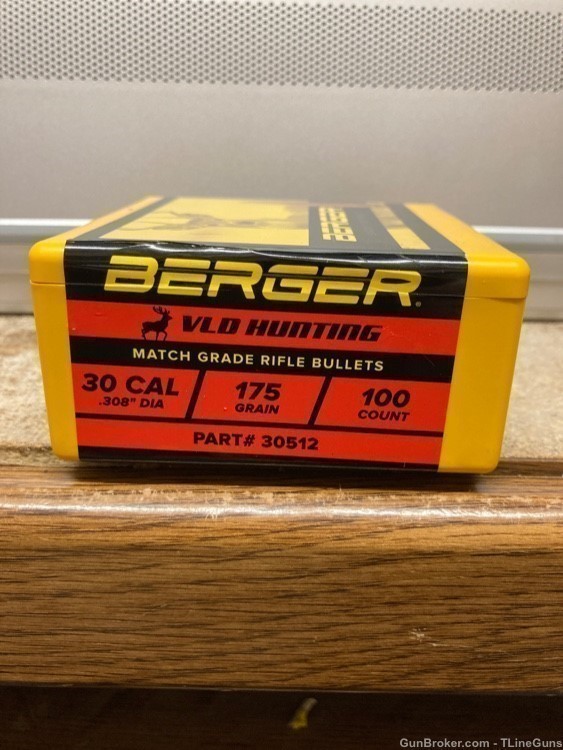 Berger 30 Cal 308 175 GR VLD Hunting 30512 100 Bullets Other