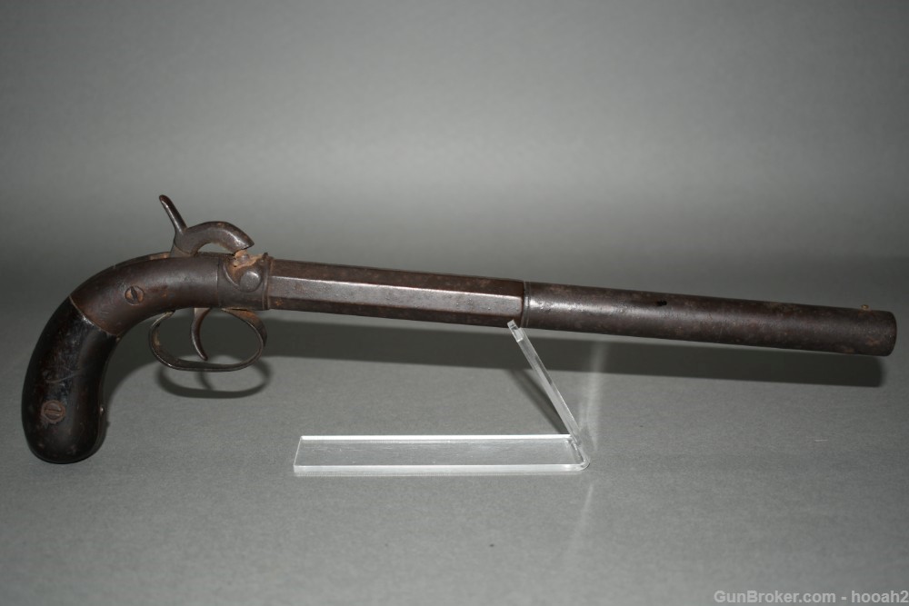 Vintage Brass Tone Derringer Pistol Miniature Gun Shaped Belt Buckle