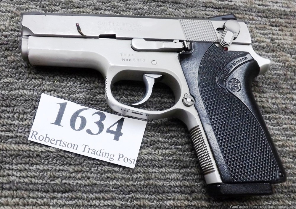S&W 9mm 3913 Compact Auto 103730 Stainless 1994 Smith & Wesson VG Israeli-img-0