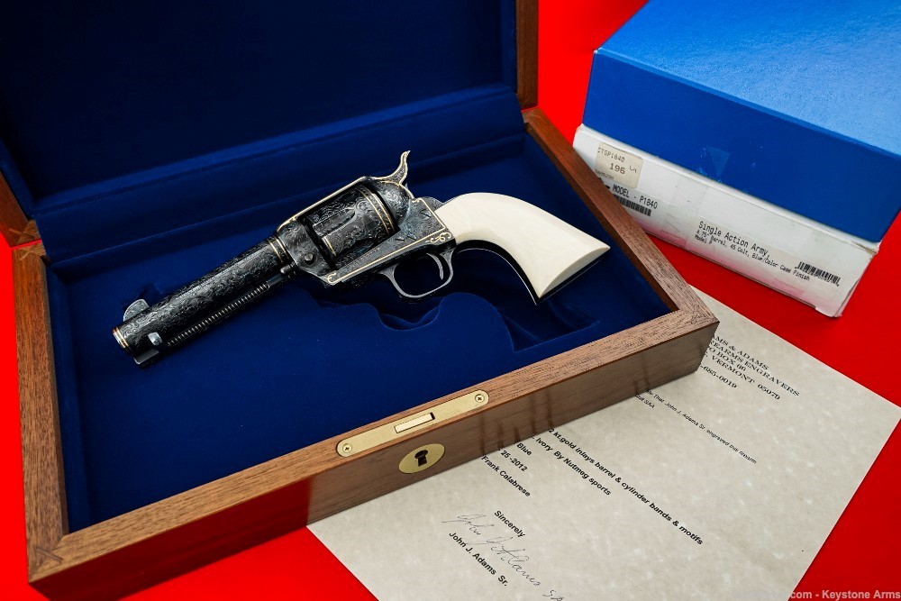 Ultra Rare Colt SAA John Adams Sr. Master Engraved John Wayne The Shootist-img-0