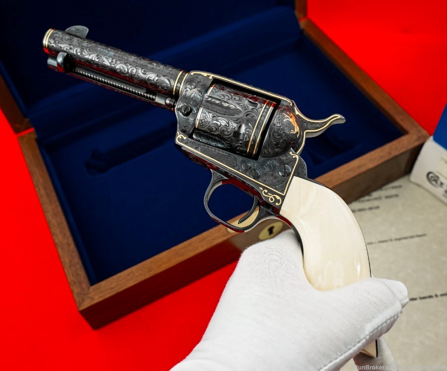 Ultra Rare Colt SAA John Adams Sr. Master Engraved John Wayne The Shootist-img-20