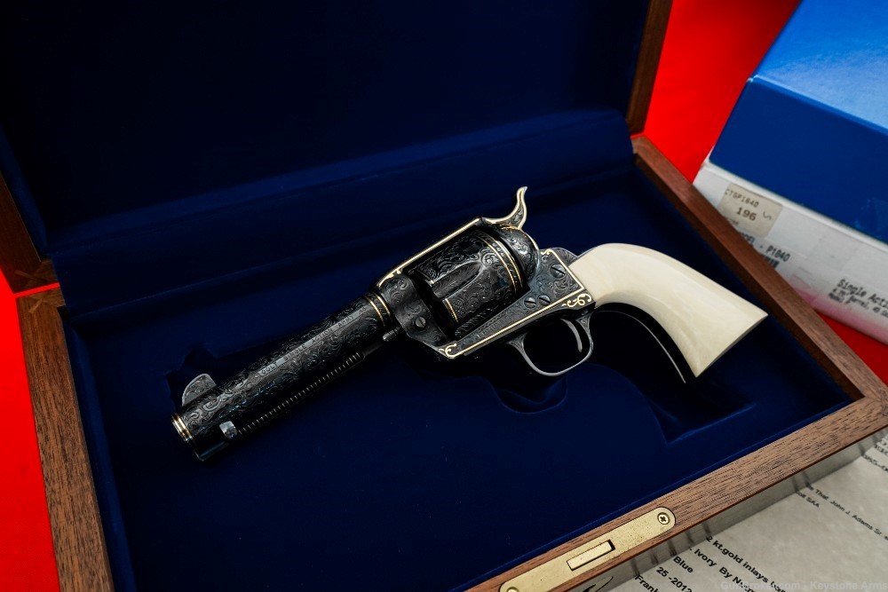Ultra Rare Colt SAA John Adams Sr. Master Engraved John Wayne The Shootist-img-3