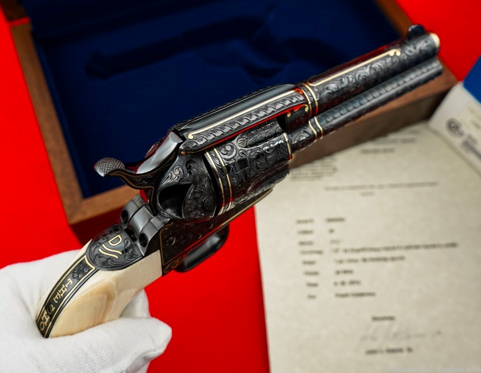 Ultra Rare Colt SAA John Adams Sr. Master Engraved John Wayne The Shootist-img-21