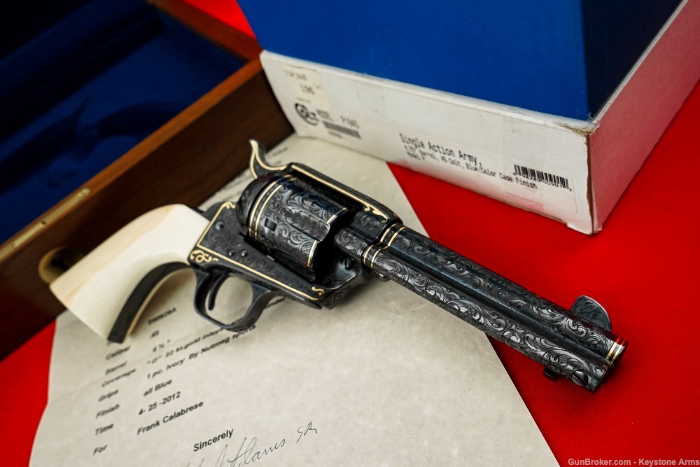 Ultra Rare Colt SAA John Adams Sr. Master Engraved John Wayne The Shootist-img-15