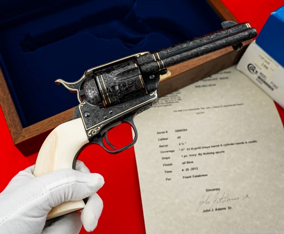 Ultra Rare Colt SAA John Adams Sr. Master Engraved John Wayne The Shootist-img-19