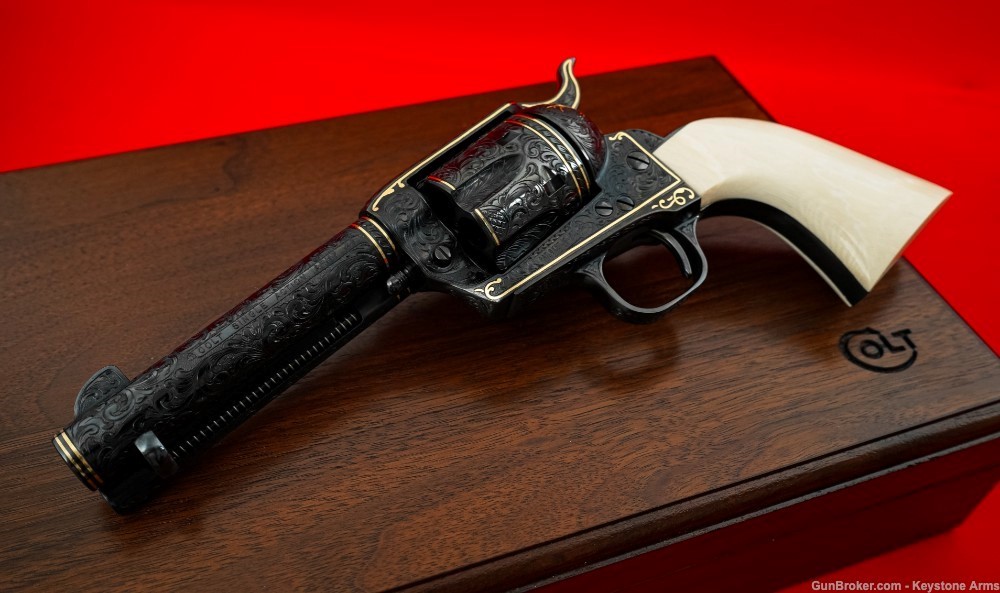 Ultra Rare Colt SAA John Adams Sr. Master Engraved John Wayne The Shootist-img-30