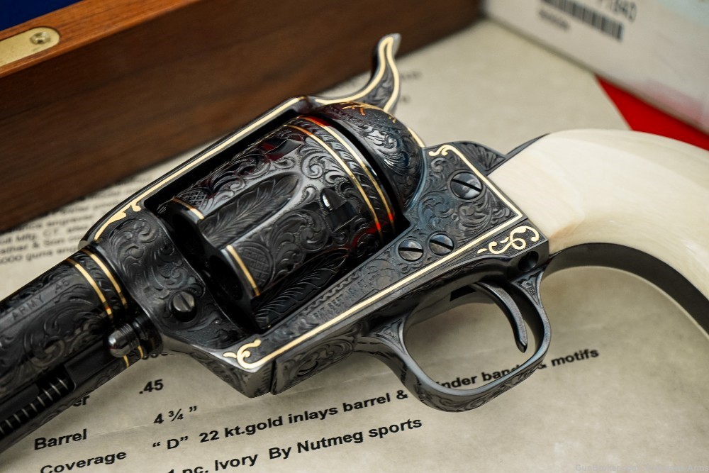 Ultra Rare Colt SAA John Adams Sr. Master Engraved John Wayne The Shootist-img-13
