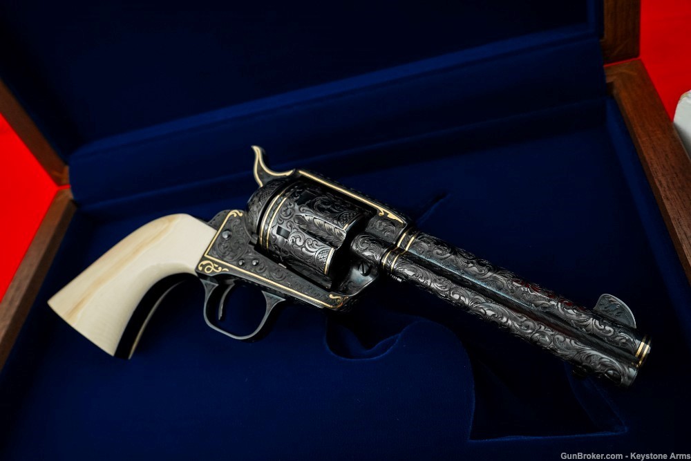 Ultra Rare Colt SAA John Adams Sr. Master Engraved John Wayne The Shootist-img-7