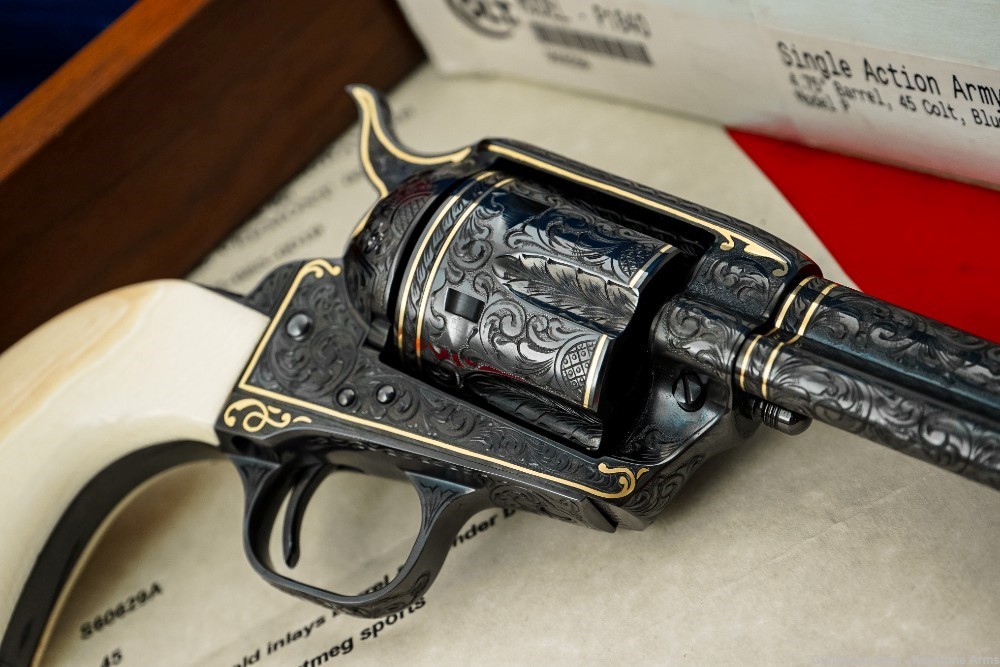 Ultra Rare Colt SAA John Adams Sr. Master Engraved John Wayne The Shootist-img-17