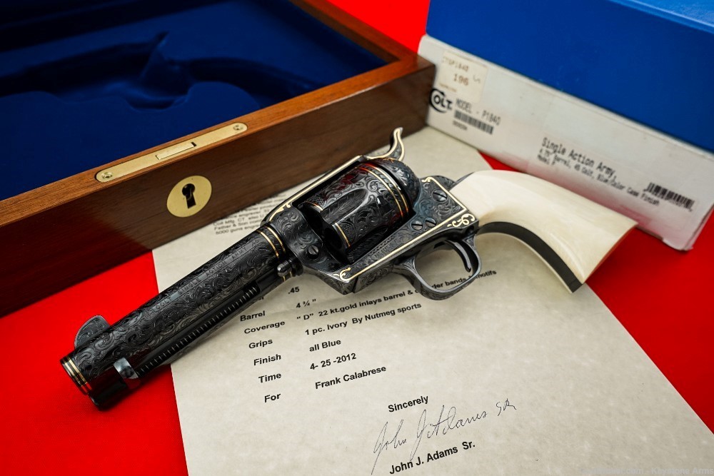 Ultra Rare Colt SAA John Adams Sr. Master Engraved John Wayne The Shootist-img-11