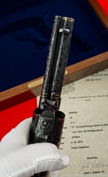 Ultra Rare Colt SAA John Adams Sr. Master Engraved John Wayne The Shootist-img-27