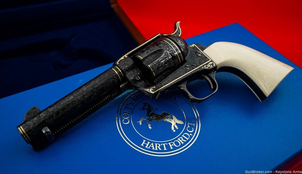 Ultra Rare Colt SAA John Adams Sr. Master Engraved John Wayne The Shootist-img-29