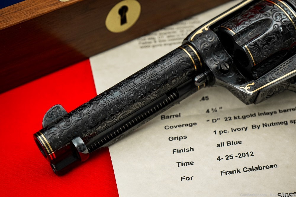 Ultra Rare Colt SAA John Adams Sr. Master Engraved John Wayne The Shootist-img-12