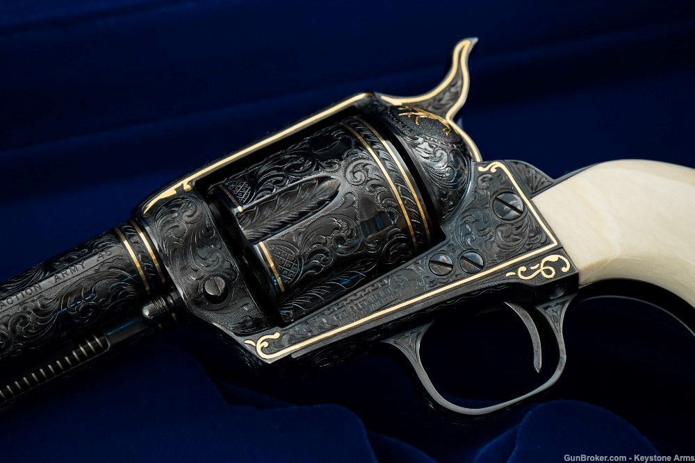Ultra Rare Colt SAA John Adams Sr. Master Engraved John Wayne The Shootist-img-5