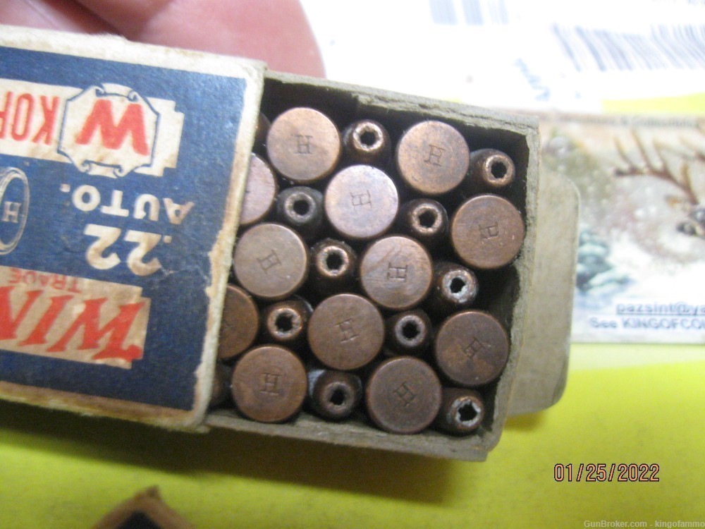 Very Rare Hollow Point Box 22 WIN AUTOMATIC Winchester 1930's KopperKlad  -img-4