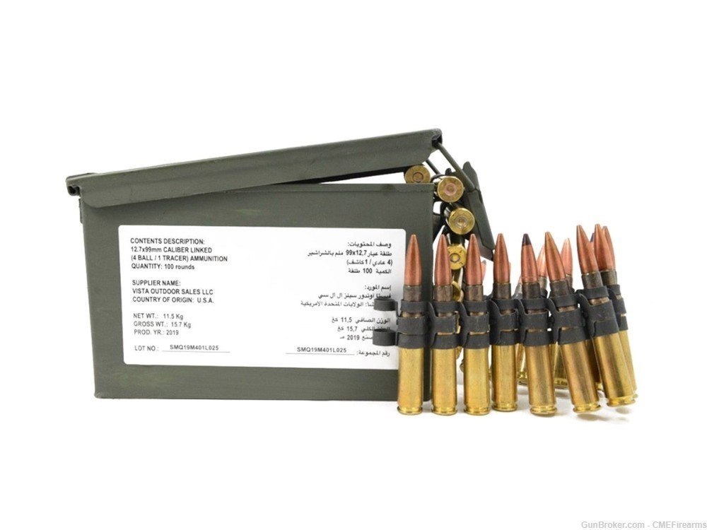 Federal .50 BMG M33/M17 4:1 Ball & Tracer Linked 100 Rounds Ammo Can ZSAMA5  - Rifle Ammunition at  : 1026169421
