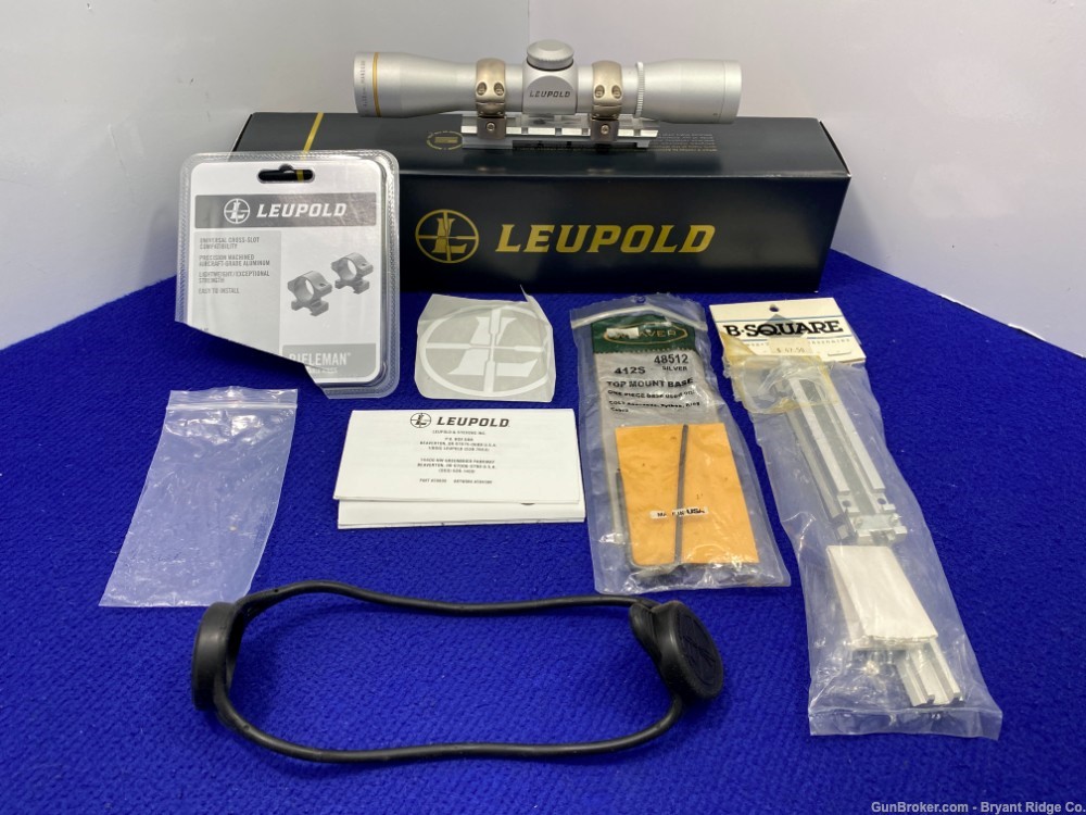 Leupold FXII Handgun 4X28 Duplex Silver *SCOPE BASE AND RINGS