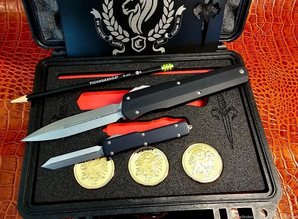  EXTREMLY RARE MICROTECH JOHN WICK CONTINENTAL 3 OTF SET STONEWASHED BLADES-img-18