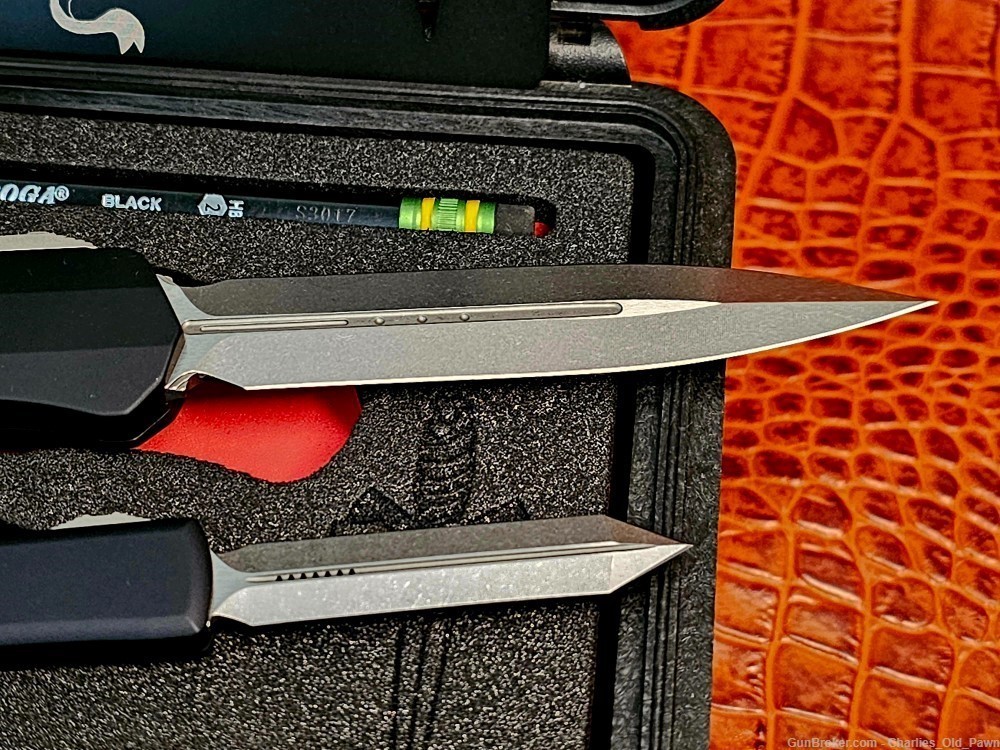  EXTREMLY RARE MICROTECH JOHN WICK CONTINENTAL 3 OTF SET STONEWASHED BLADES-img-5