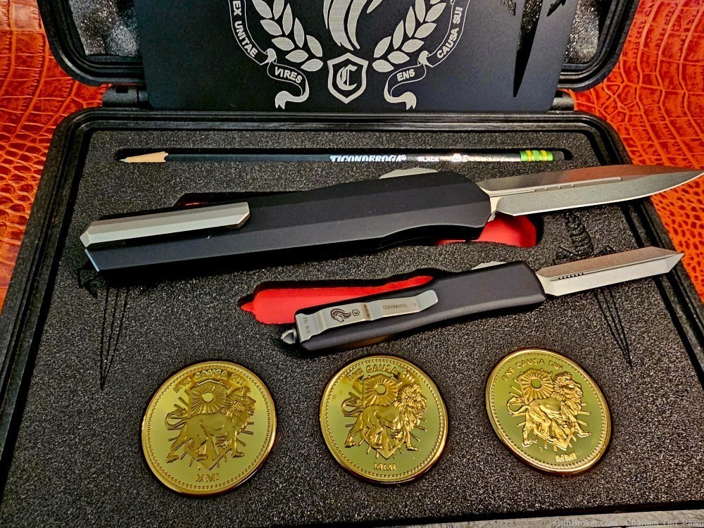  EXTREMLY RARE MICROTECH JOHN WICK CONTINENTAL 3 OTF SET STONEWASHED BLADES-img-6