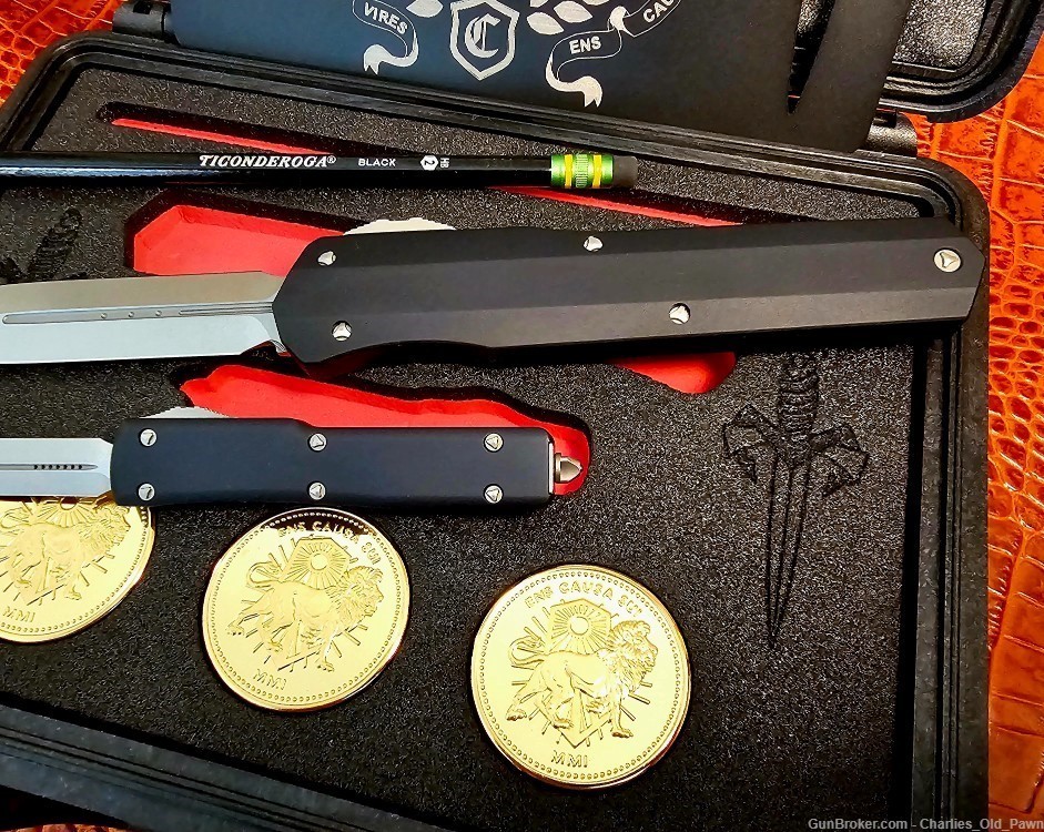  EXTREMLY RARE MICROTECH JOHN WICK CONTINENTAL 3 OTF SET STONEWASHED BLADES-img-3