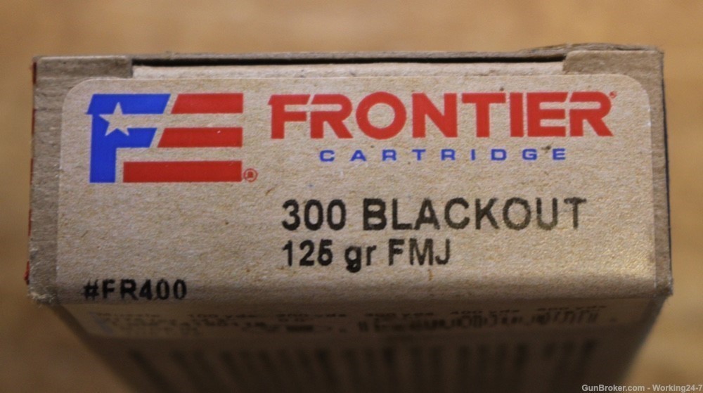 Frontier Lake City 300 Blackout 125GR FMJ Ammunition FR400 .300 BLK 20 Rds-img-1