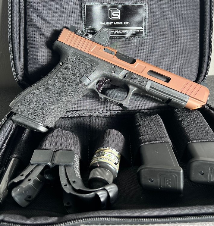 NEW! Salient Arms SAI Glock 34 Gen 4 with RMR RM06 Rose Gold Slide-img-2