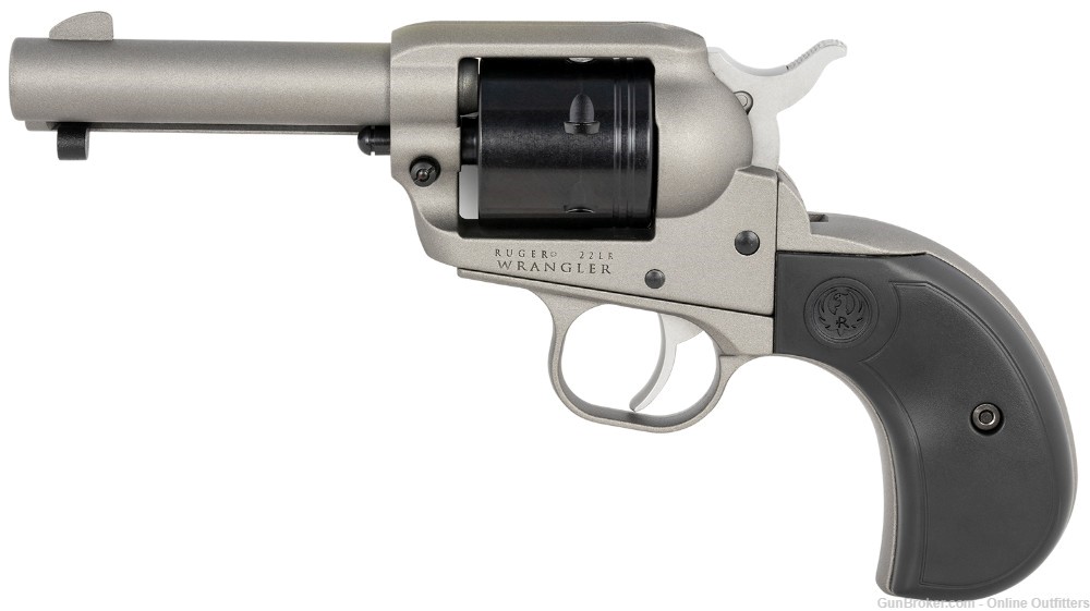 Ruger Wrangler Birdshead 22LR 3.75" 6rd Silver SAO Rimfire Revolver 2016-img-1