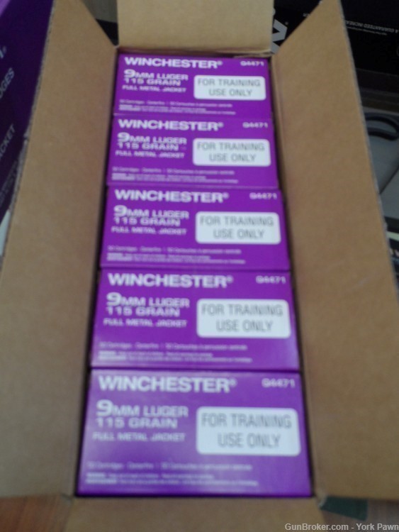 Winchester 9mm 1000 Rounds 115GR FMJ Full Metal Jacket Training Rare Purple-img-4