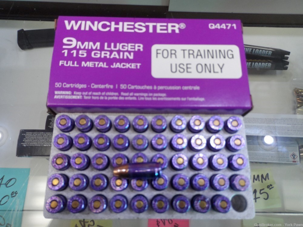 Winchester 9mm 1000 Rounds 115GR FMJ Full Metal Jacket Training Rare Purple-img-0
