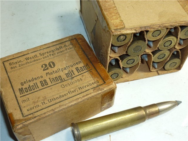 20rd - 8x57 JR - 318 Rimmed 8mm - Original German Ammo - J Bore Rimmed-img-0