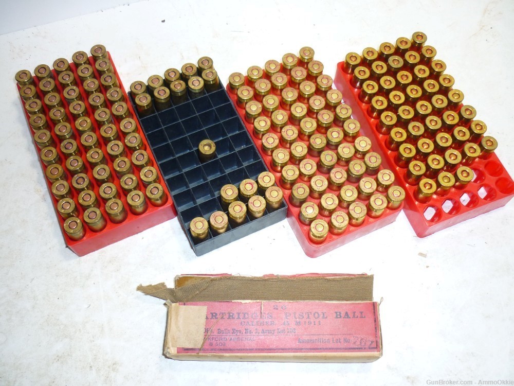 180rd - 45 ACP VINTAGE AMMO LOT - 1930s to Cold War - M1911 m 1911 -img-0