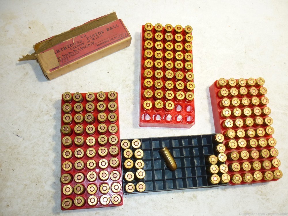 180rd - 45 ACP VINTAGE AMMO LOT - 1930s to Cold War - M1911 m 1911 -img-20