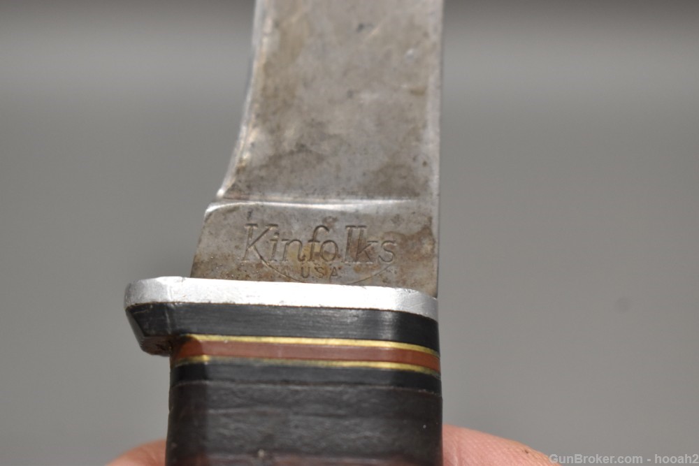3 Vintage KA-BAR Kinfolks Hunting & Fishing Knives 1226 Leather Sheaths-img-13
