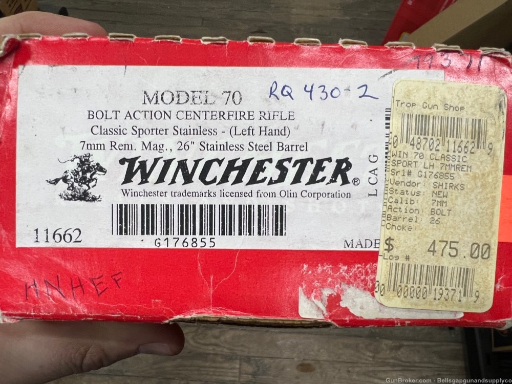 Winchester model 70 classic sporter stainless 7mm Rem mag LH Left handed -img-29