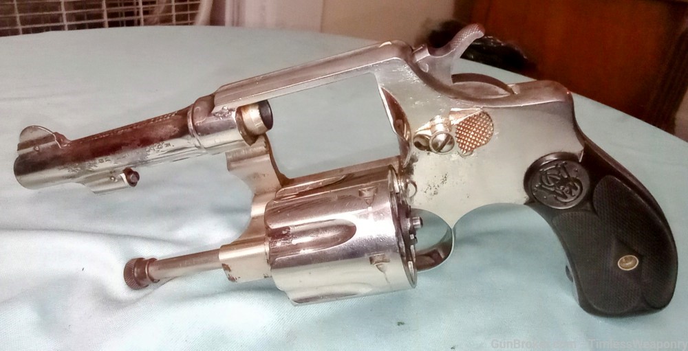 Smith&Wesson Nickel 32 HE 32 S&W Revolver Hand Ejector 1st Yr colt H&R 1903-img-2
