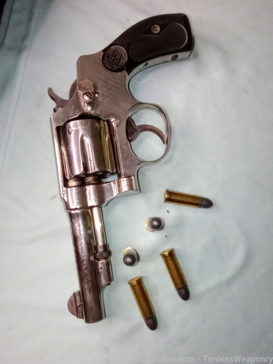 Smith&Wesson Nickel 32 HE 32 S&W Revolver Hand Ejector 1st Yr colt H&R 1903-img-8