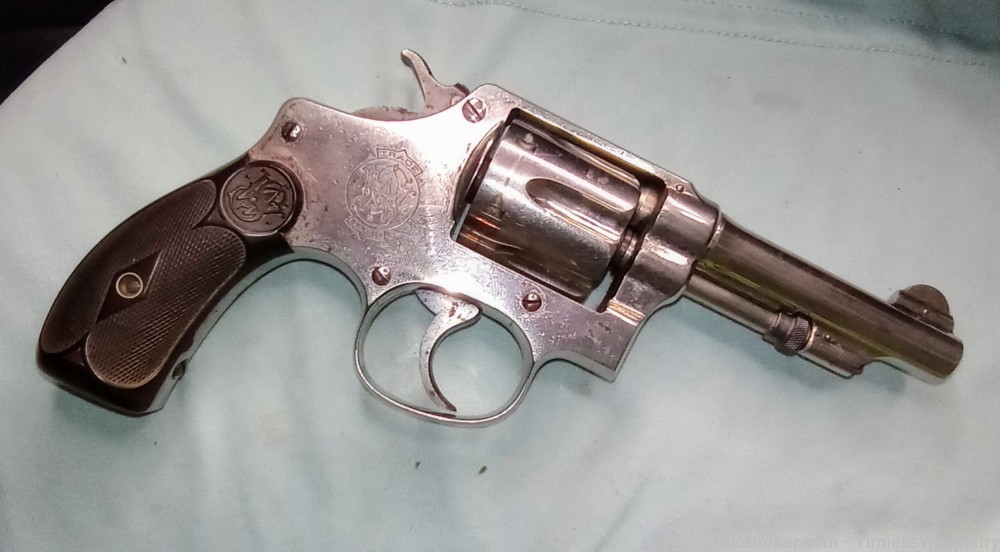 Smith&Wesson Nickel 32 HE 32 S&W Revolver Hand Ejector 1st Yr colt H&R 1903-img-3