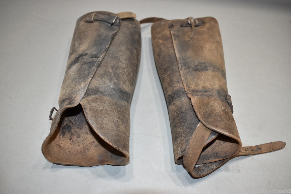 Mixed Lot 11 Leather Canvas & Cloth Leg Wraps Gaiters US? Foreign? READ-img-2