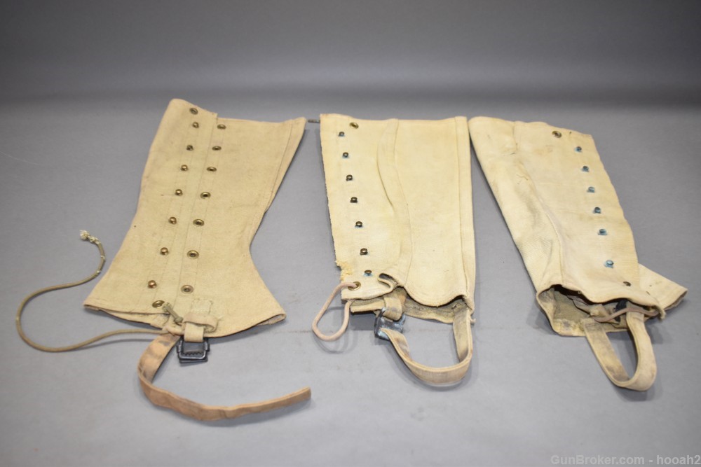 Mixed Lot 11 Leather Canvas & Cloth Leg Wraps Gaiters US? Foreign? READ-img-9