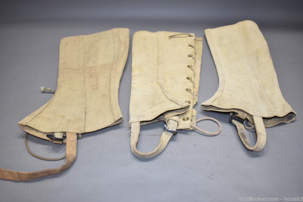 Mixed Lot 11 Leather Canvas & Cloth Leg Wraps Gaiters US? Foreign? READ-img-12