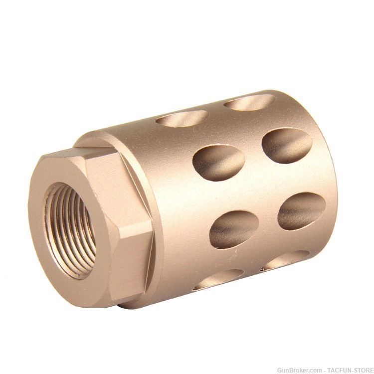 TACFUN Muzzle Brake 1/2x28 TPI Compensator For Glock 9mm TAN - Other Pistol  Accessories & Parts at  : 1030893664