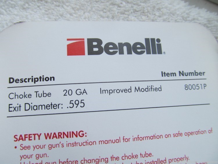 Benelli 20 Ga. Improved Modified Choke Tube-img-2