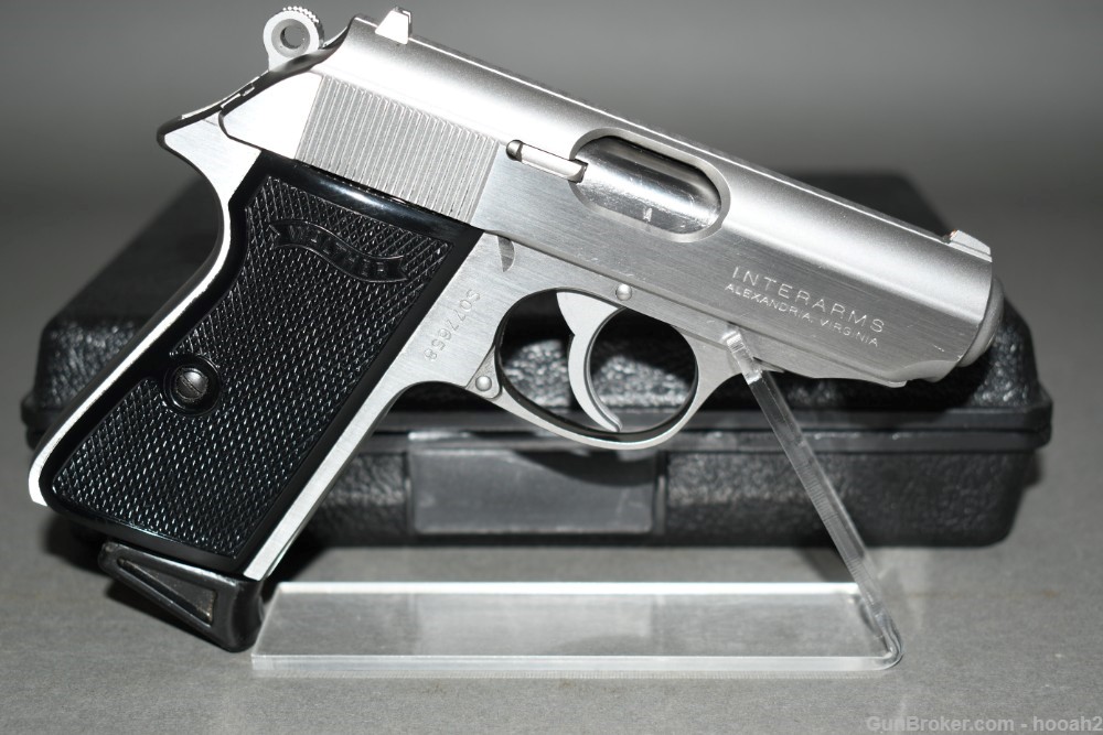Nice Interarms Walther PPK/S Stainless Pistol 380 ACP W Box-img-0