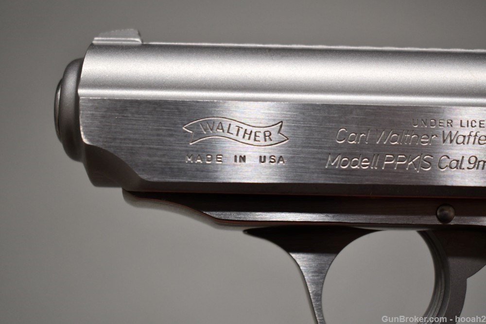 Nice Interarms Walther PPK/S Stainless Pistol 380 ACP W Box-img-13