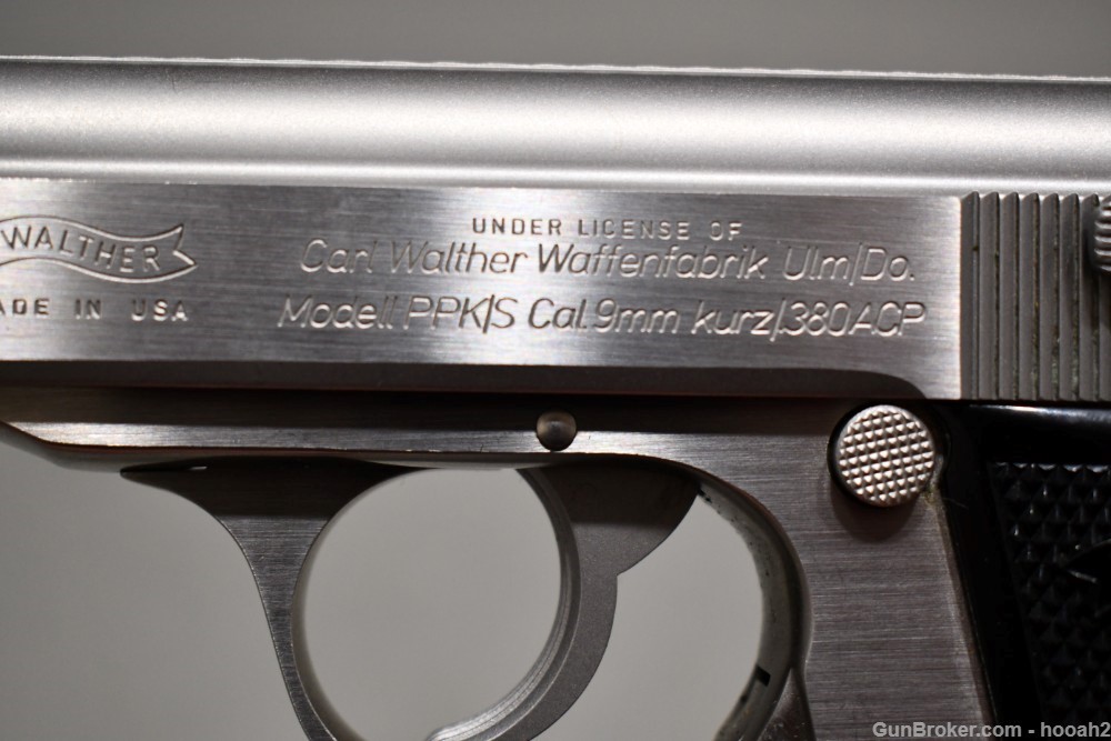Nice Interarms Walther PPK/S Stainless Pistol 380 ACP W Box-img-12