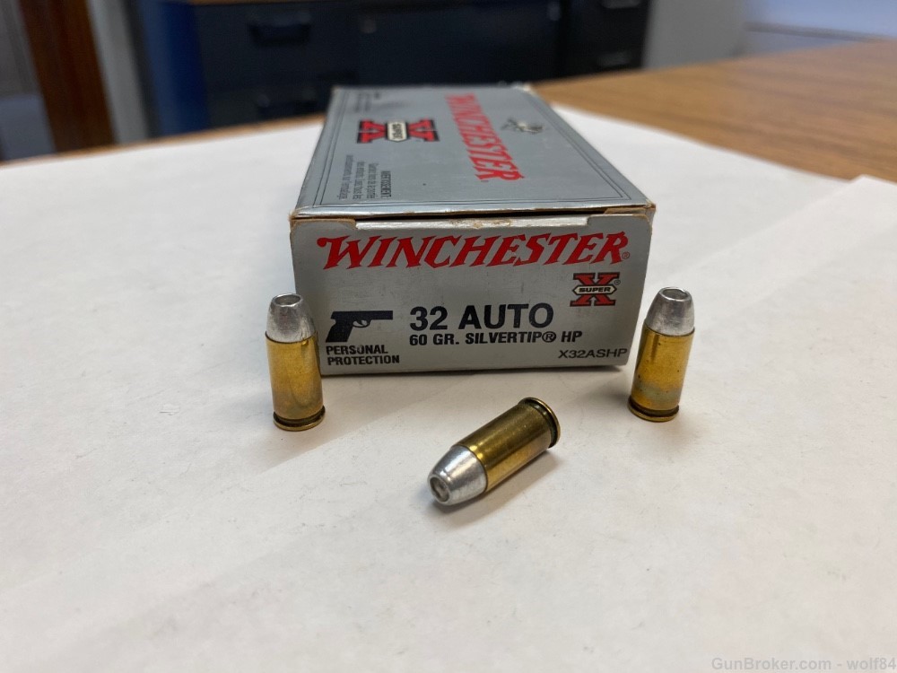 32 Auto Winchester Super X 60 gr SILVERTIP Hollow Points 32 ACP Scarce-img-2