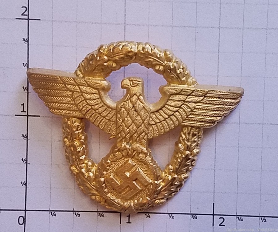 Naz* Gestapo Cap Pin German WW2 Police-img-0