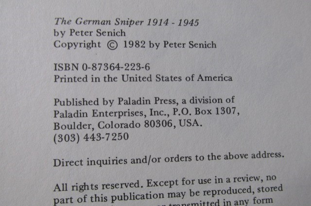 THE GERMAN SNIPER 1914-1945 BOOK BY PETER R. SENICH REFERENCE BOOK-img-3