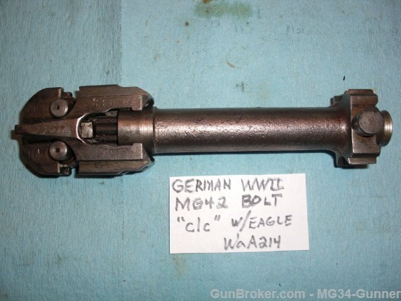 German WWII MG42 Bolt "clc" w/ Eagle WaA "214" "3"-img-0